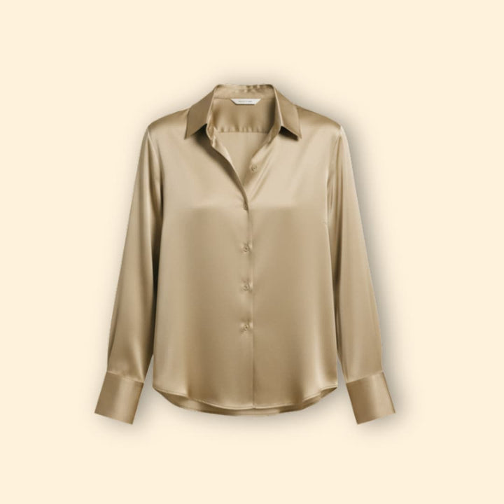 Women’s Button Up Blouse with Satin Finish