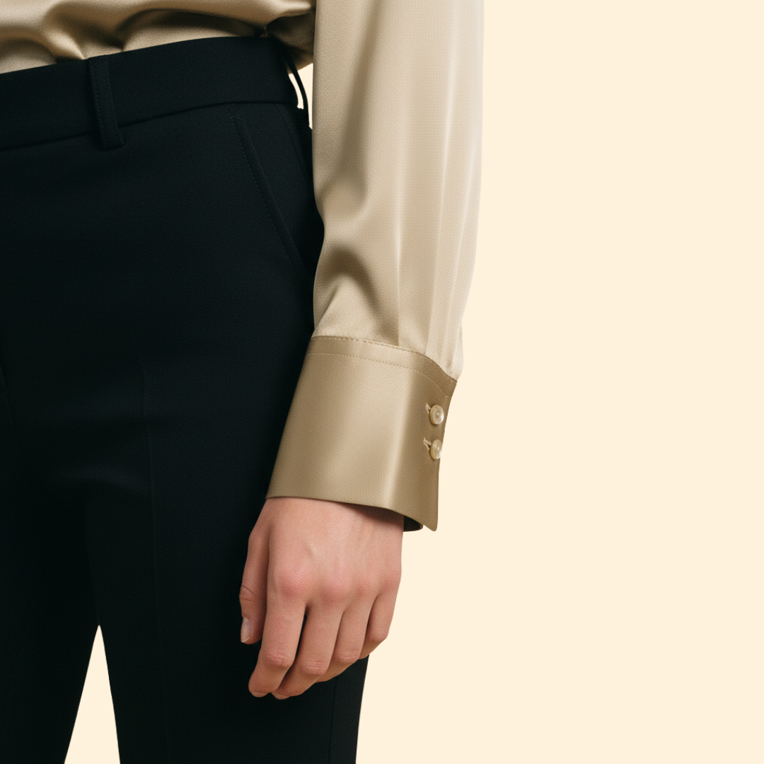 Women’s Button Up Blouse with Satin Finish