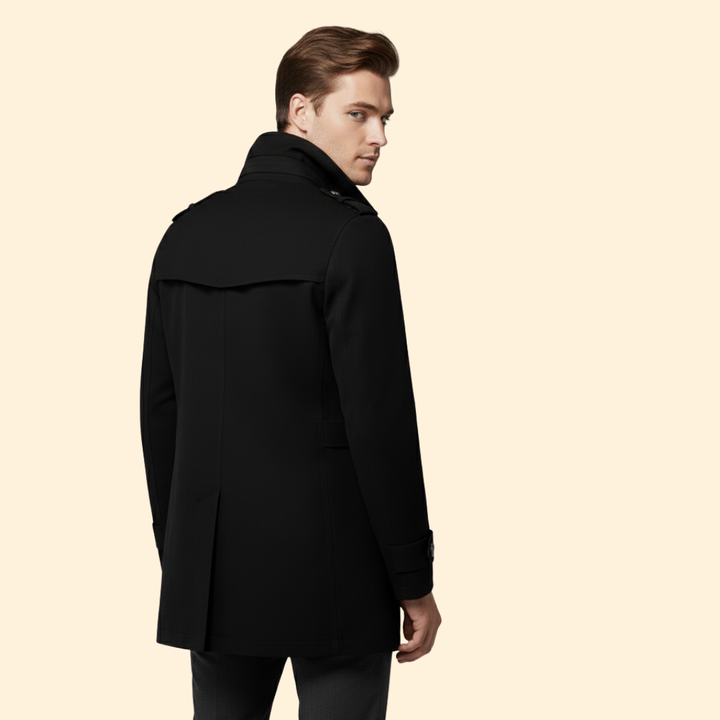 Men’s Trench Coat with Shoulder Straps