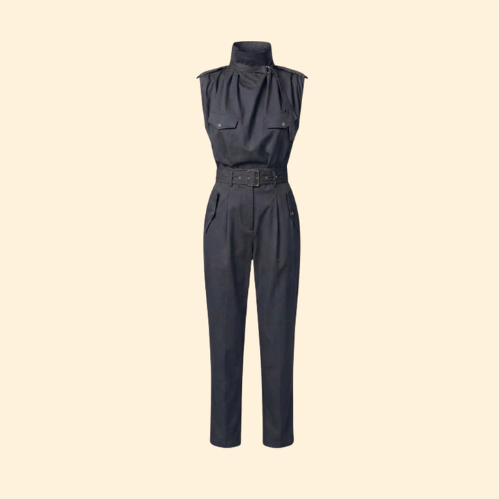 Women’s Stylish Jumpsuit with Pleated Front Design