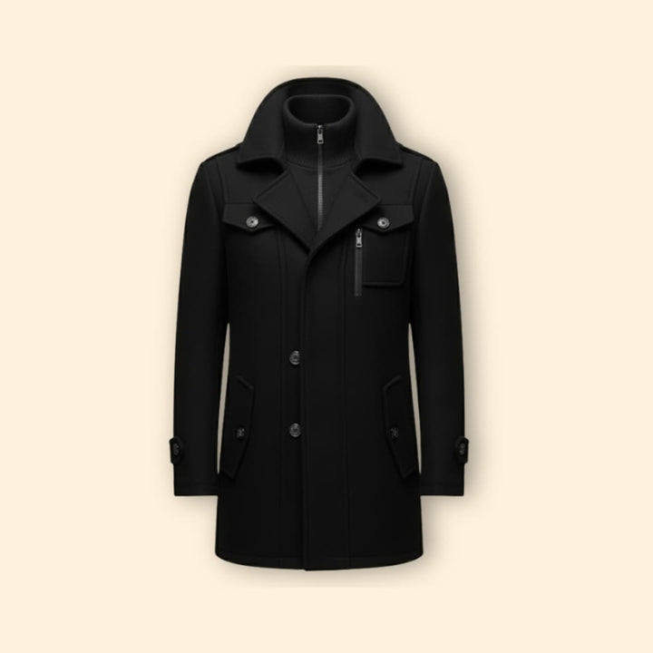 Men’s Coat with Front Button Closure