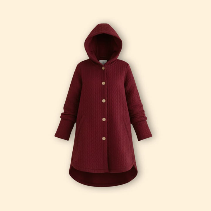 Women’s Button Front Coat with Hood