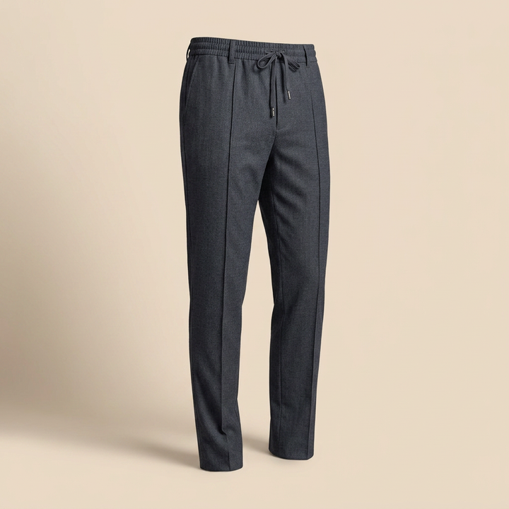 Men’s Slim Fit Trousers with Flat Front