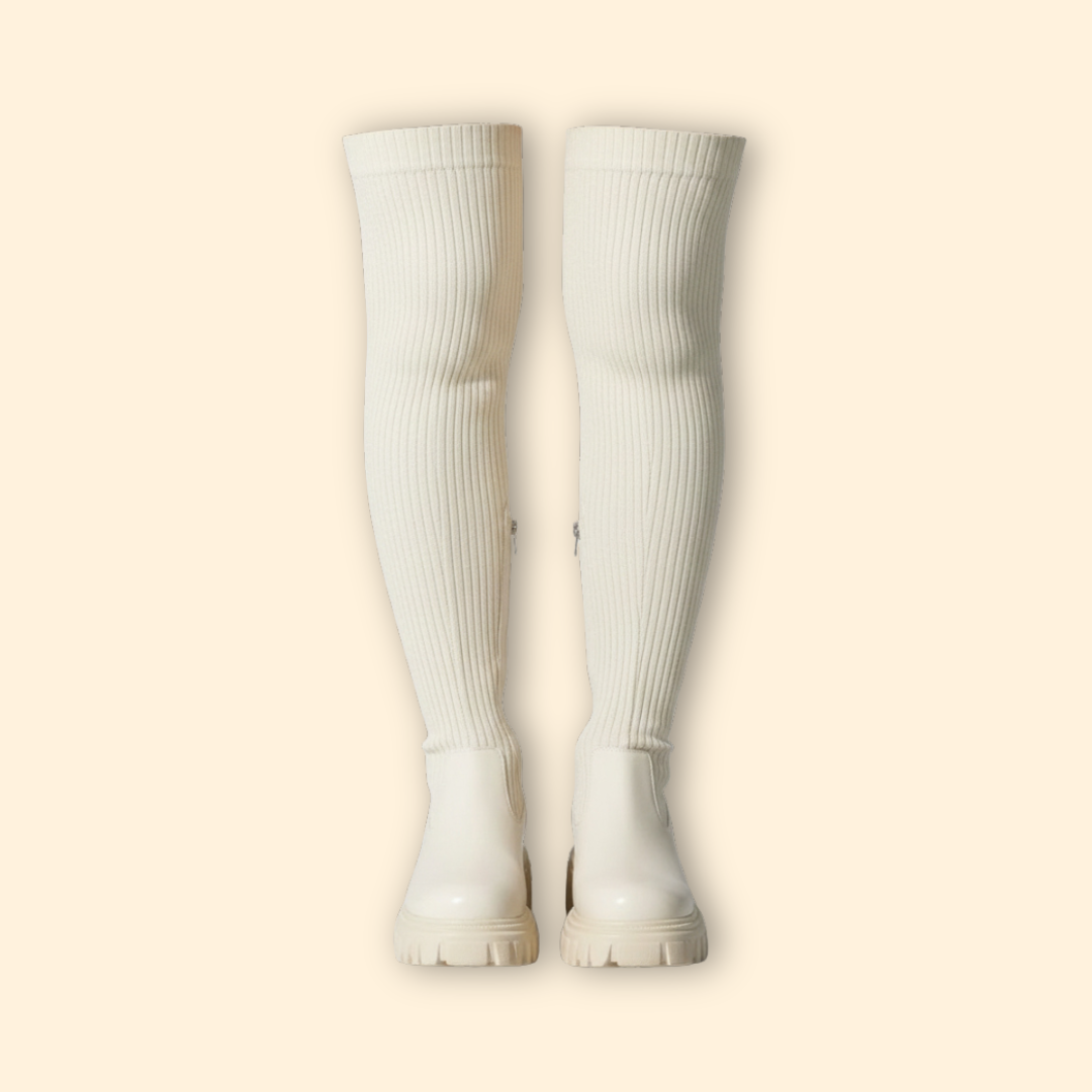 Women’s Thigh-High Boots with Slip-On Style