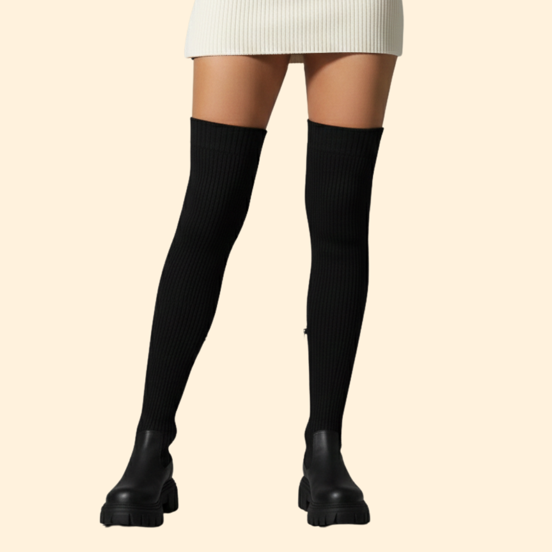 Women’s Thigh-High Boots with Slip-On Style