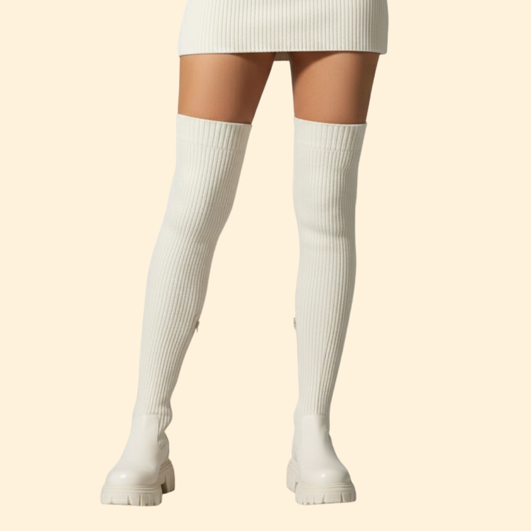 Women’s Thigh-High Boots with Slip-On Style