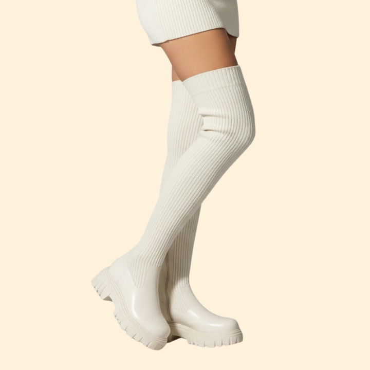 Women’s Thigh-High Boots with Slip-On Style