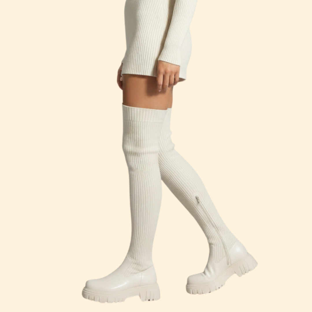 Women’s Thigh-High Boots with Slip-On Style