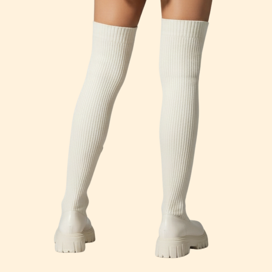 Women’s Thigh-High Boots with Slip-On Style