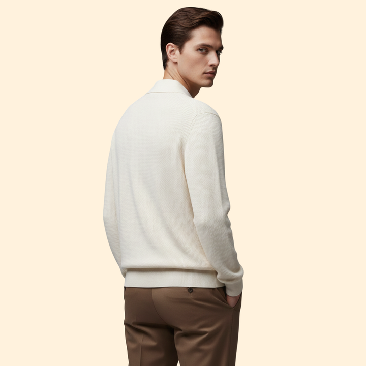 Men’s Long Sleeve Polo with Zip Neck