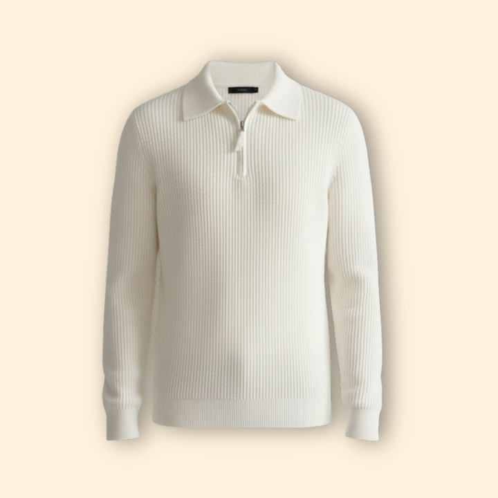 Men’s Long Sleeve Polo with Zip Neck