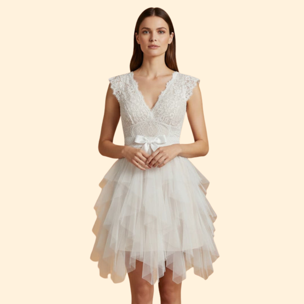 Elegant V-Neck Mesh Dress for Women