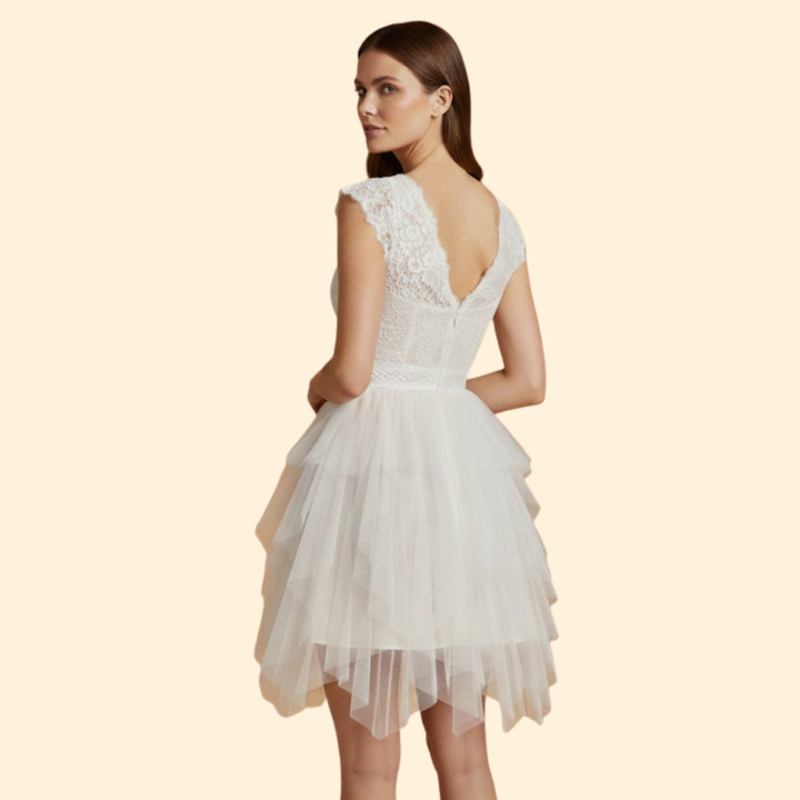 Elegant V-Neck Mesh Dress for Women