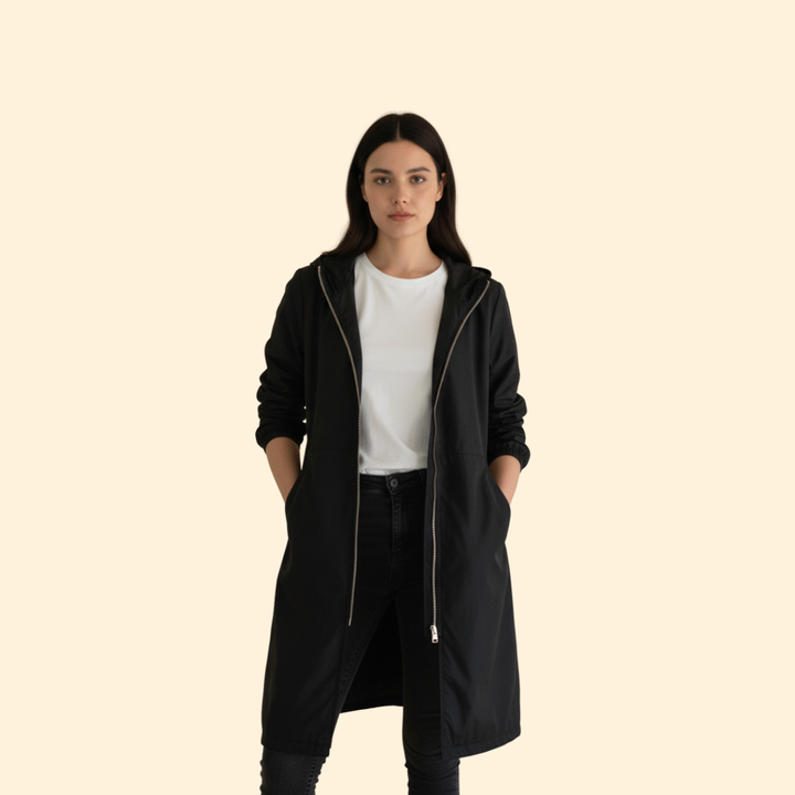 Women’s Hood Jacket with Front Zip Closure