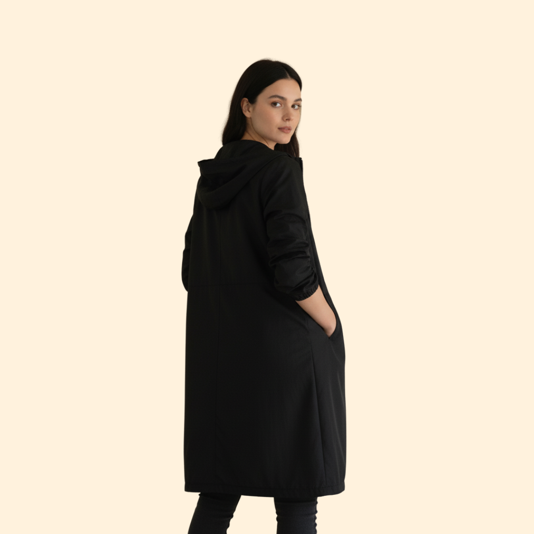 Women’s Hood Jacket with Front Zip Closure