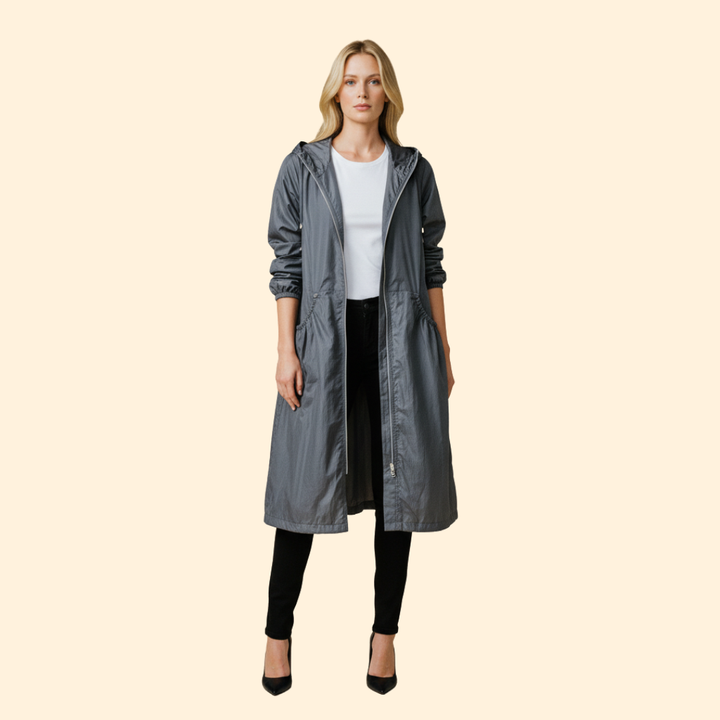Women’s Hood Jacket with Front Zip Closure