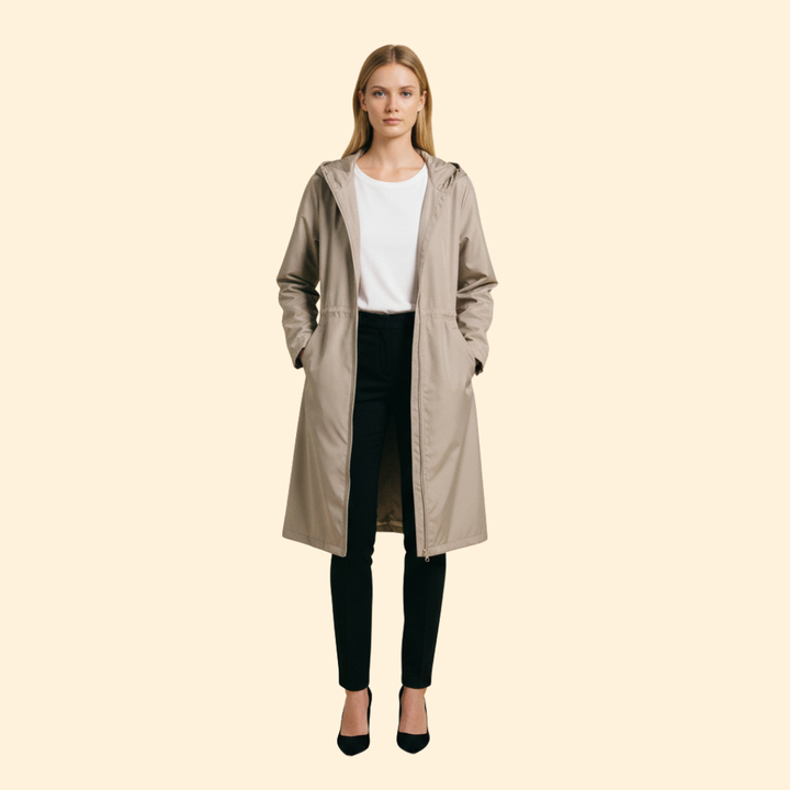 Women’s Hood Jacket with Front Zip Closure