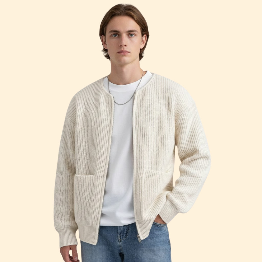 Women’s Knit Jacket with Front Zipper