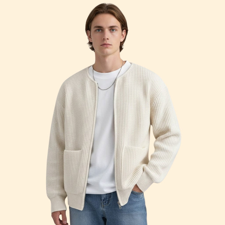 Women’s Knit Jacket with Front Zipper