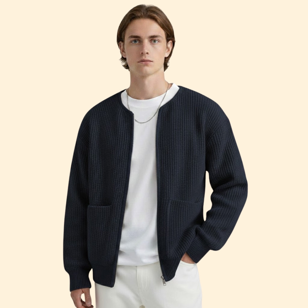 Women’s Knit Jacket with Front Zipper