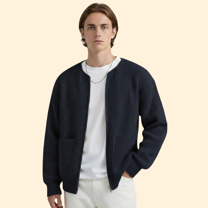 Women’s Knit Jacket with Front Zipper