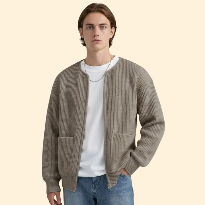 Women’s Knit Jacket with Front Zipper