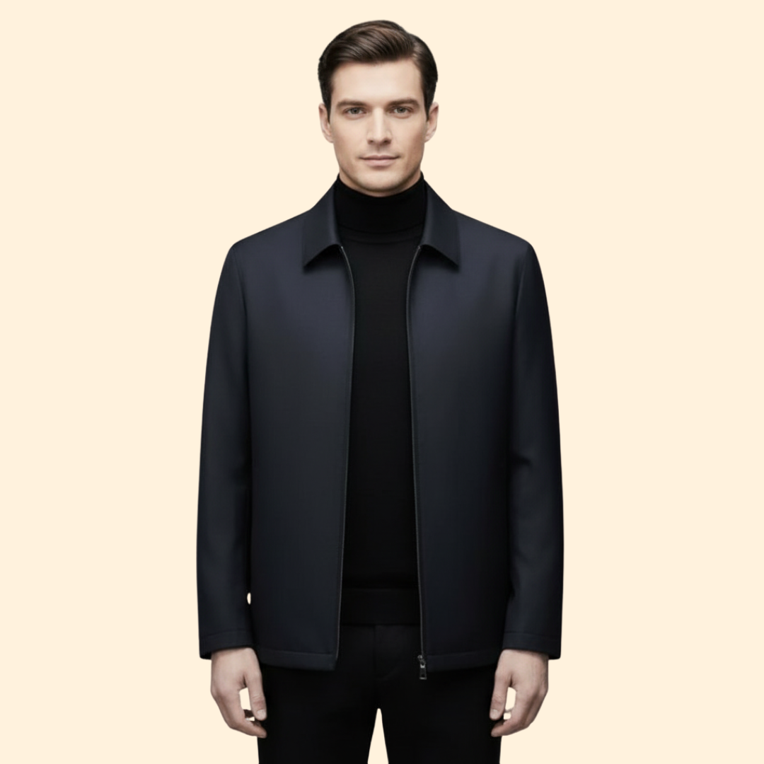 Men’s Jacket with Front Zip Closure
