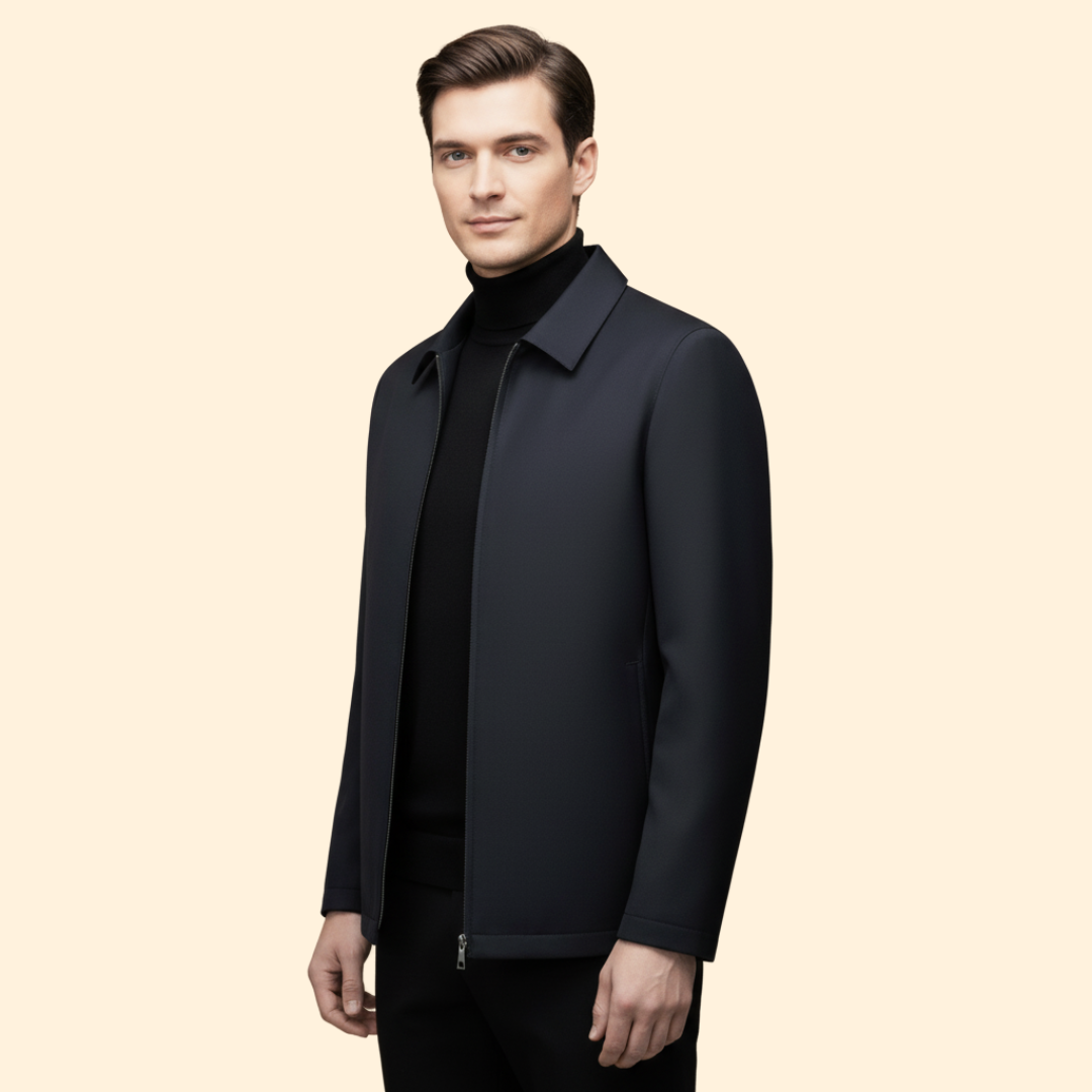 Men’s Jacket with Front Zip Closure