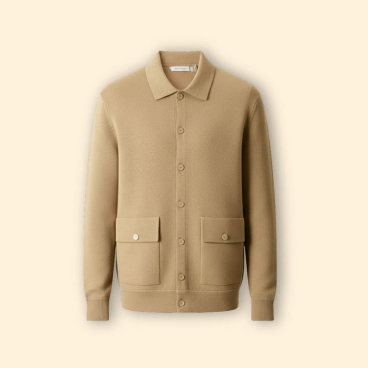Men’s Knit Jacket with Button Front Closure