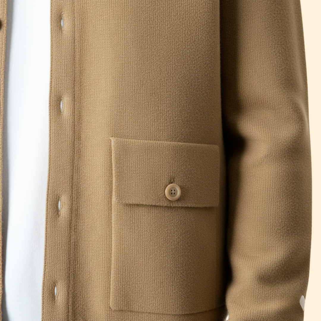 Men’s Knit Jacket with Button Front Closure