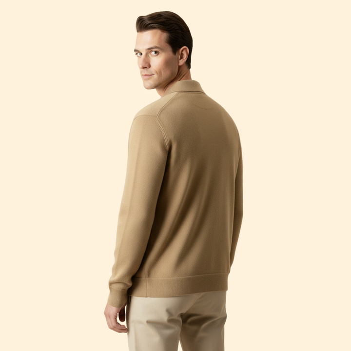 Men’s Knit Jacket with Button Front Closure