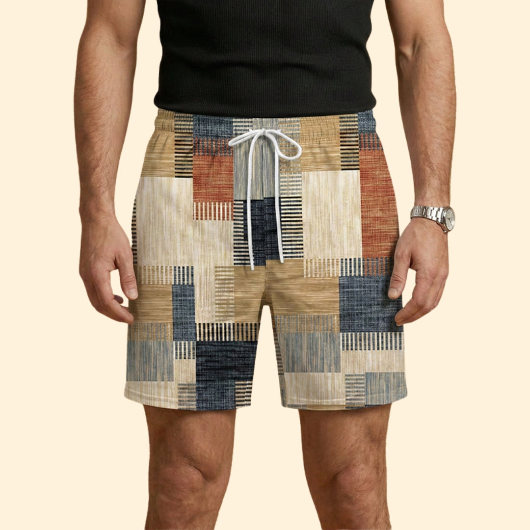 Men’s Beachwear Swim Shorts with Drawstring Waistband