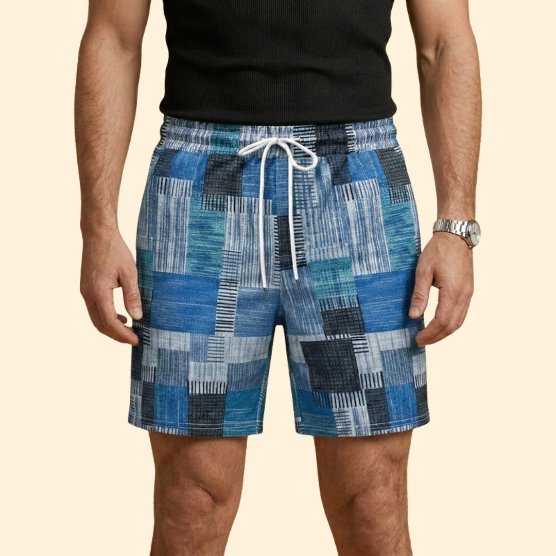 Men’s Beachwear Swim Shorts with Drawstring Waistband