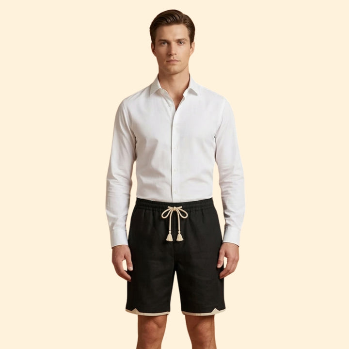 Men’s Belted Cargo Shorts with Button Detail