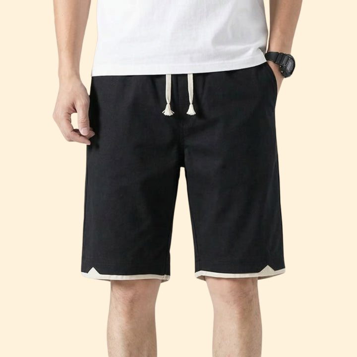 Men’s Belted Cargo Shorts with Button Detail