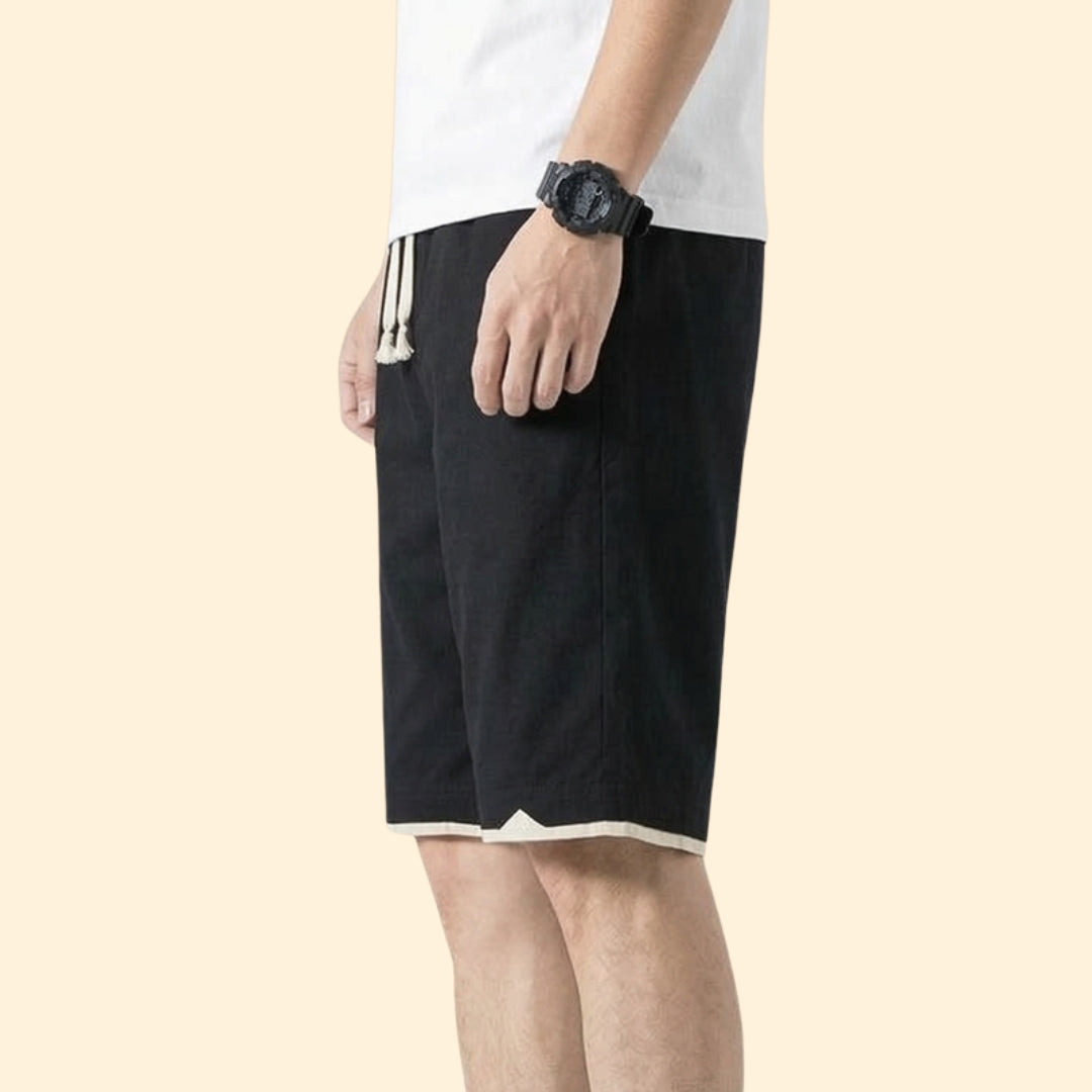 Men’s Belted Cargo Shorts with Button Detail