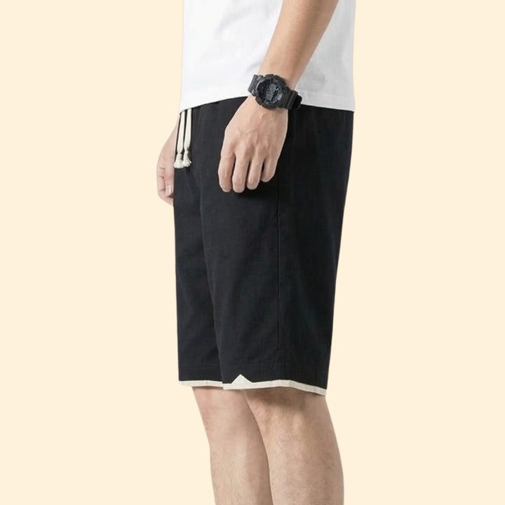 Men’s Belted Cargo Shorts with Button Detail