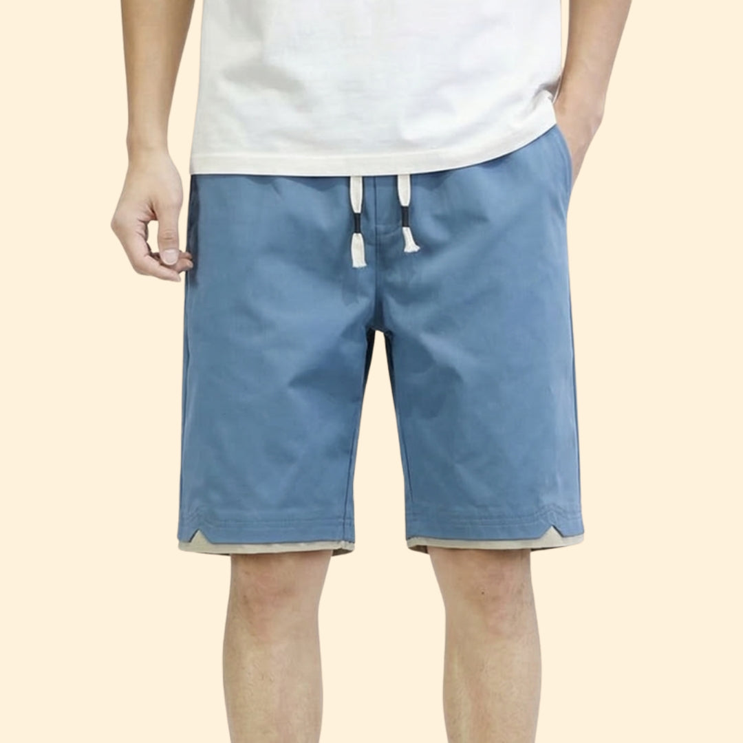 Men’s Belted Cargo Shorts with Button Detail