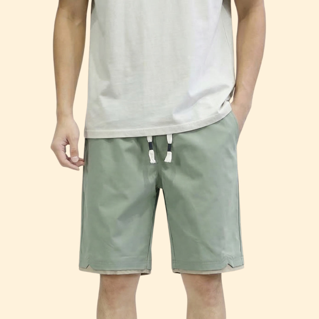 Men’s Belted Cargo Shorts with Button Detail
