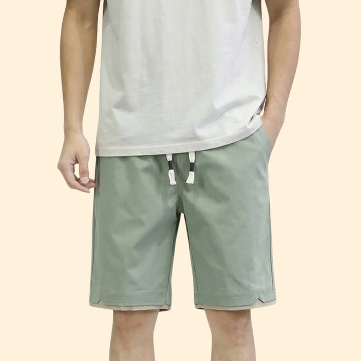 Men’s Belted Cargo Shorts with Button Detail
