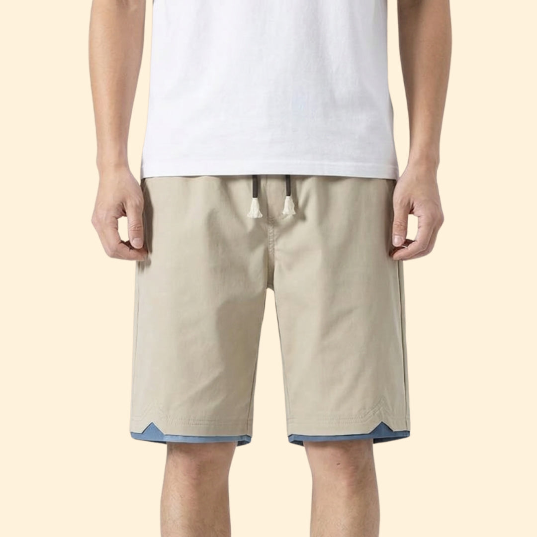 Men’s Belted Cargo Shorts with Button Detail