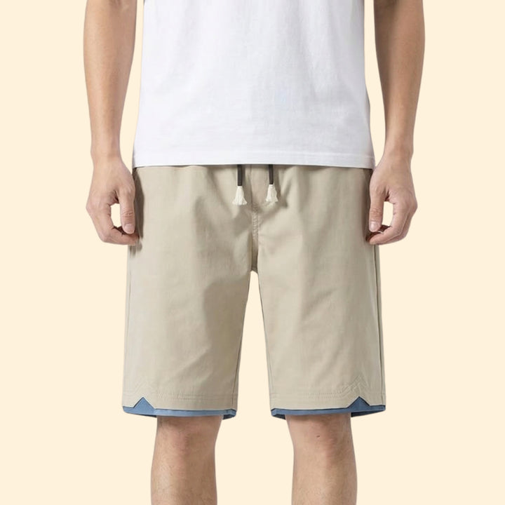 Men’s Belted Cargo Shorts with Button Detail