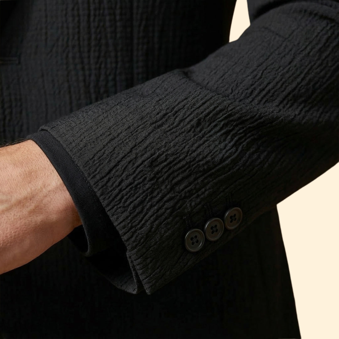 Men’s Blazer with Notch Collar and Adjustable Waist Trousers