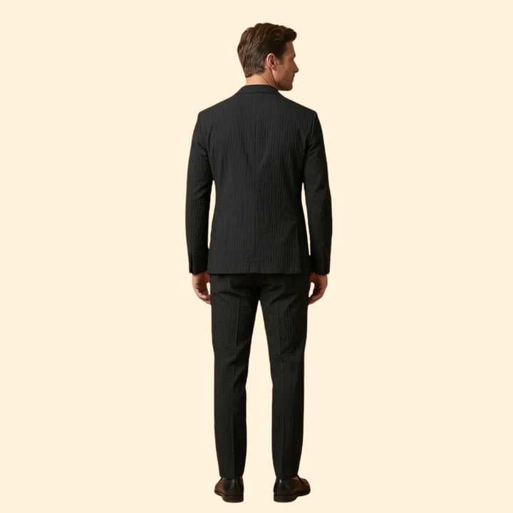 Men’s Blazer with Notch Collar and Adjustable Waist Trousers