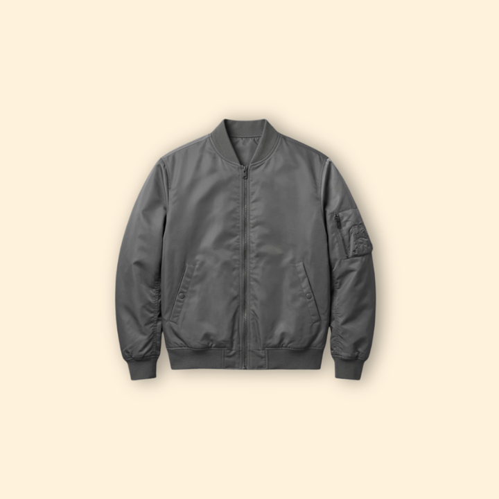 Men’s Bomber Jacket with Contrast Lining Design