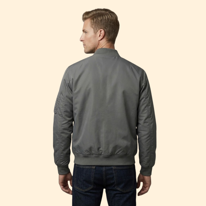 Men’s Bomber Jacket with Contrast Lining Design