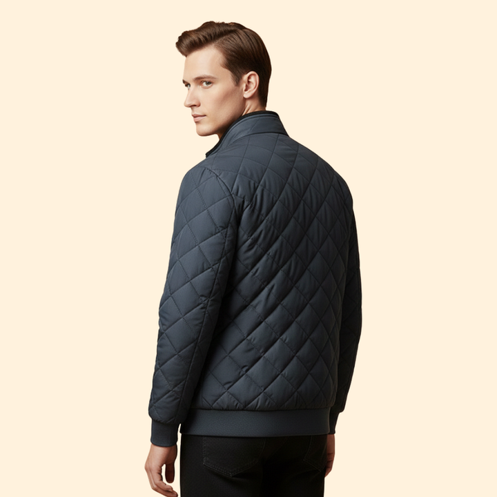 Men’s Bomber Jacket with Diamond Quilted Design