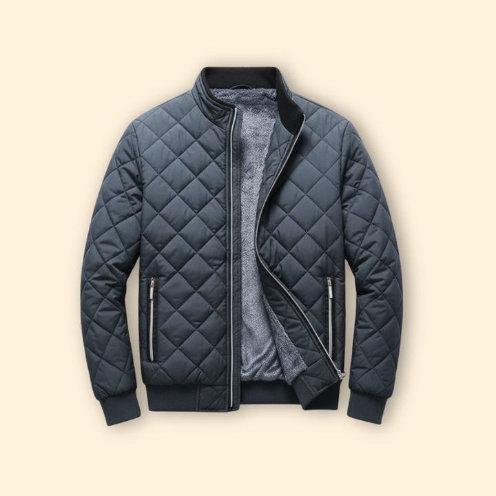 Men’s Bomber Jacket with Diamond Quilted Design
