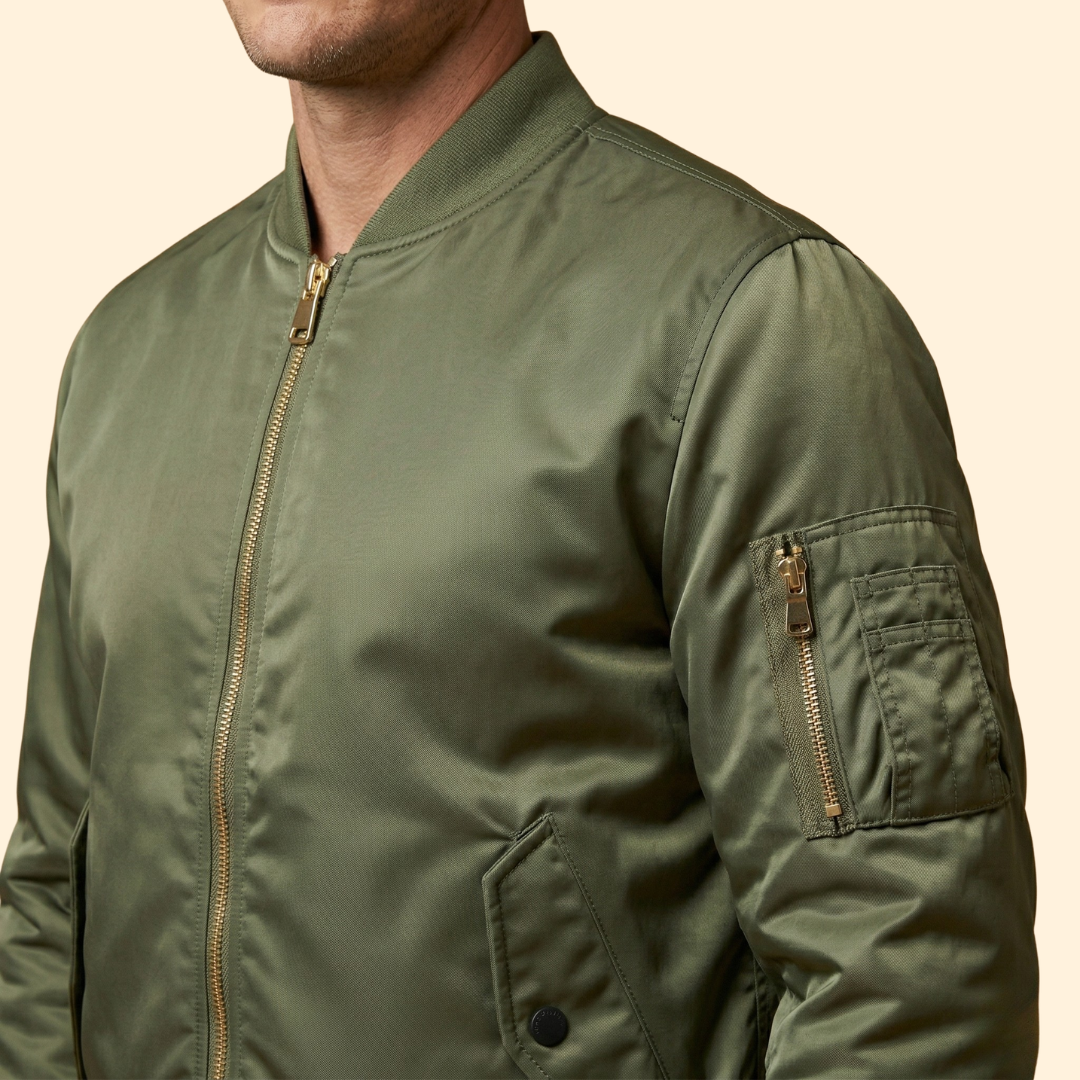 Men’s Bomber Jacket with Sleeve Pocket