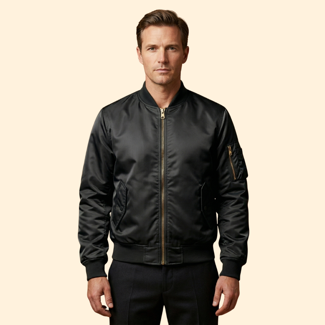 Men’s Bomber Jacket with Sleeve Pocket